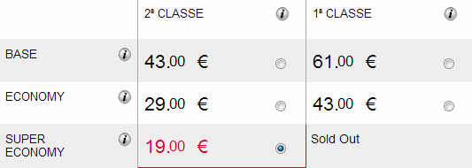 Treni italia orari e prezzi freccia rossa